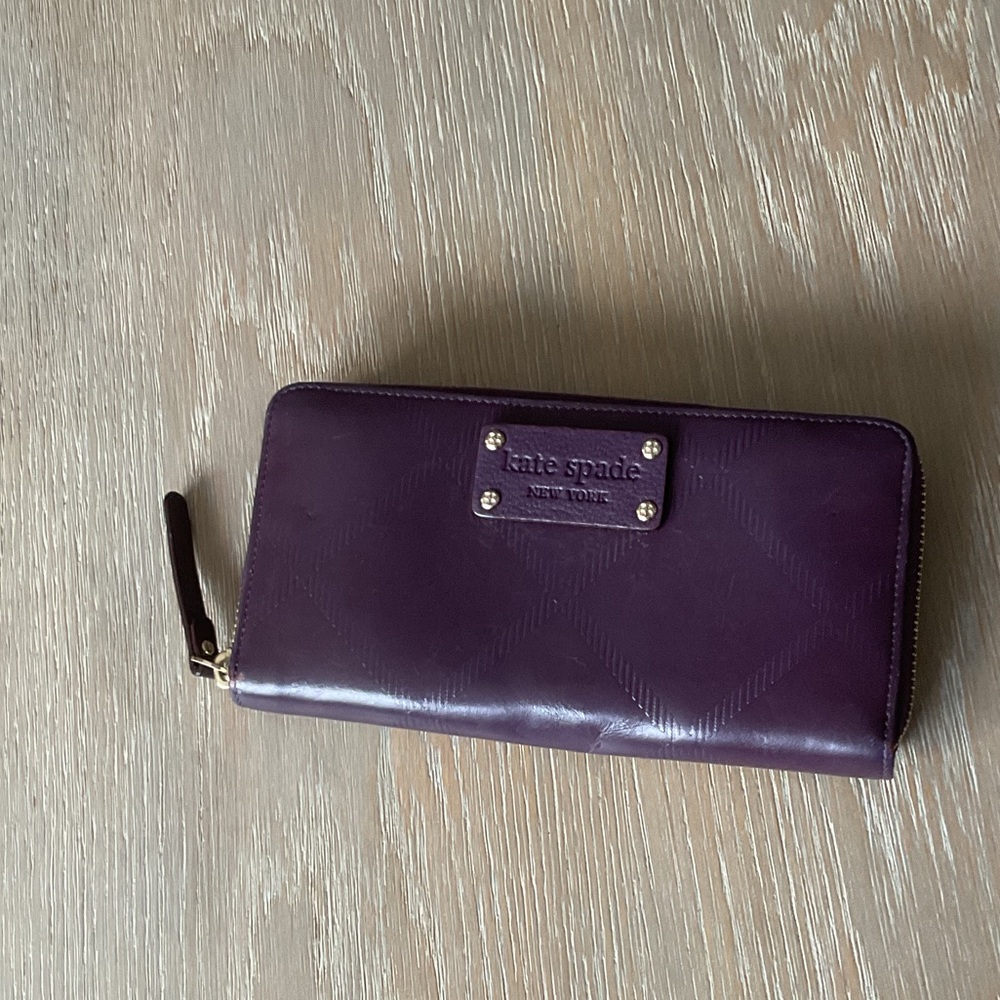 Kate Spade Deep Purple Zip Wallet